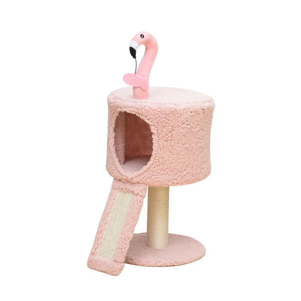 Catry Flamingo Small Cat Tree with Scratching board SpadezStore