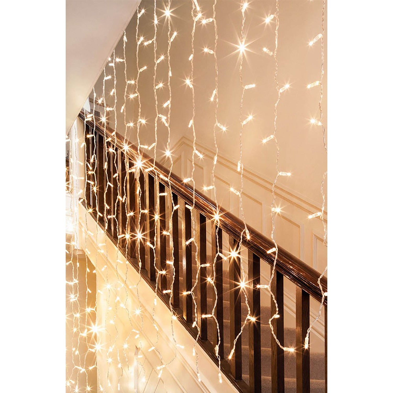 Perfect Holiday 300 LED 12 Strand Twinkling Curtain Light - Plug In with Remote SpadezStore