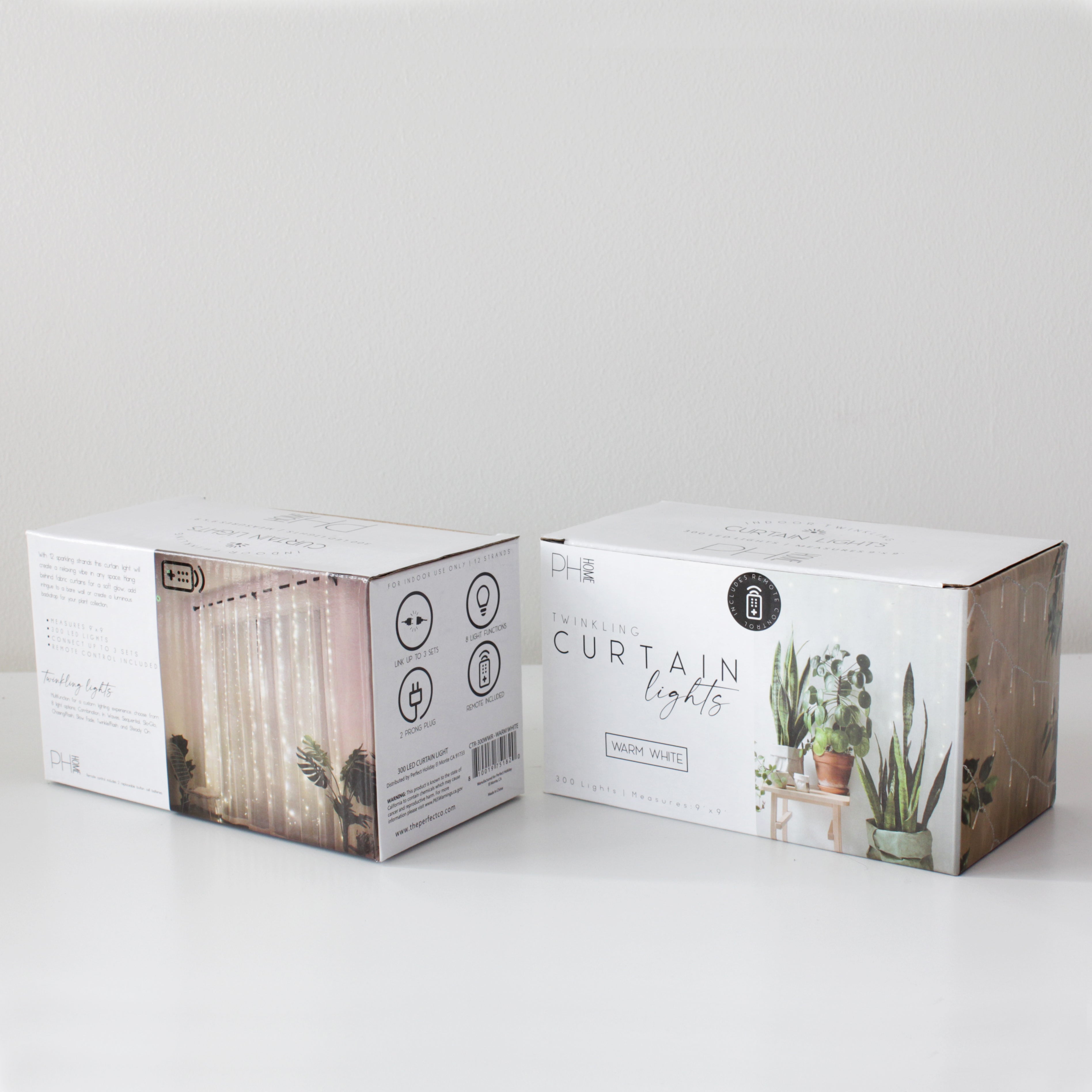 Perfect Holiday 300 LED 12 Strand Twinkling Curtain Light - Plug In with Remote SpadezStore