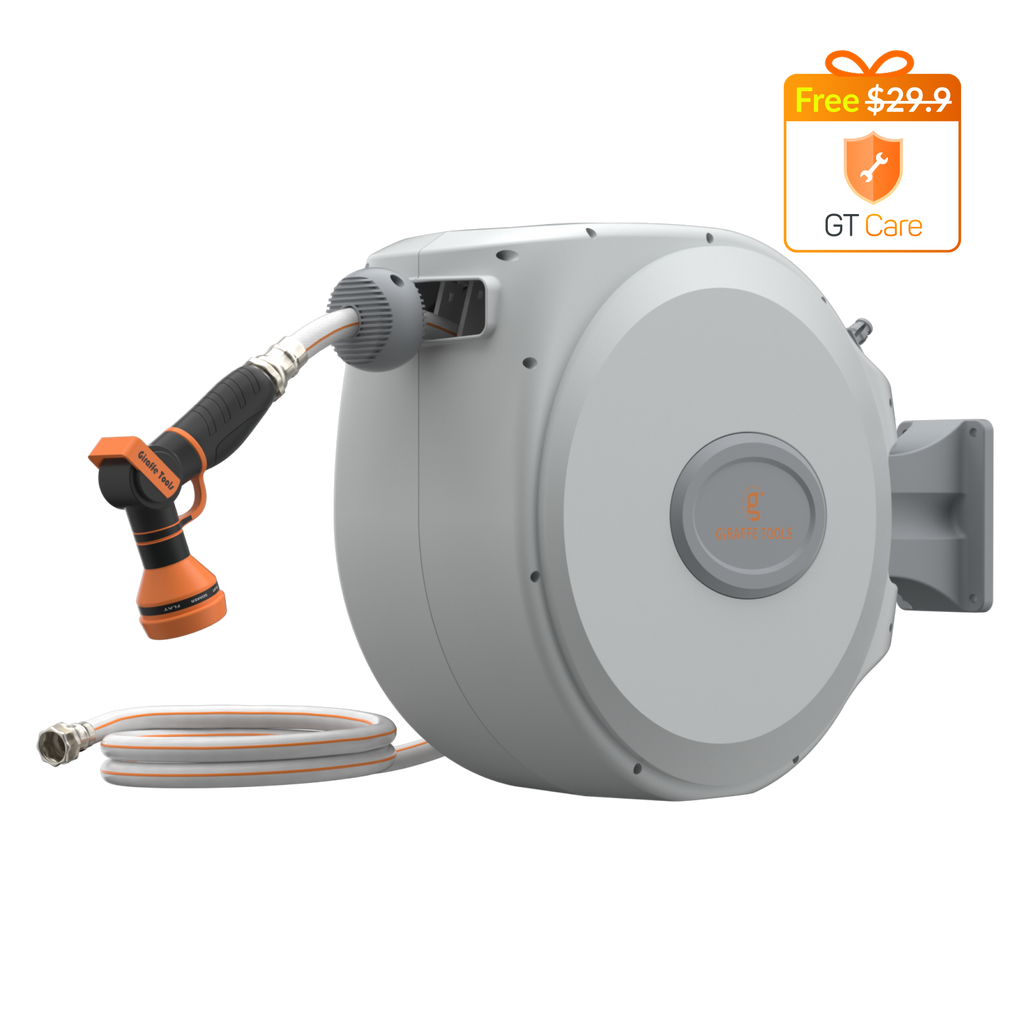 Giraffe Tools Retractable Garden Hose Reel-5/8 in-65ft SpadezStore