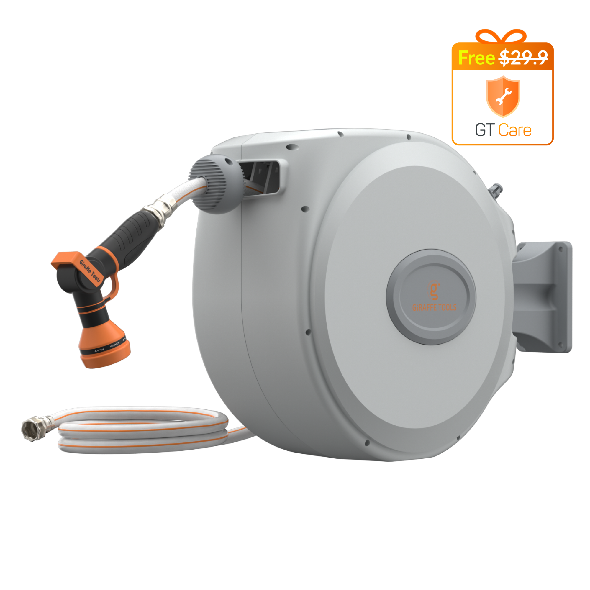 Giraffe Tools Retractable Garden Hose Reel-5/8 in-65ft SpadezStore