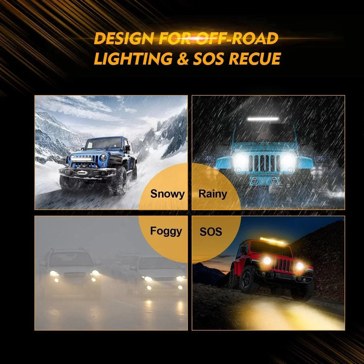Auxbeam 6 Modes Series Amber and White LED Light Bars