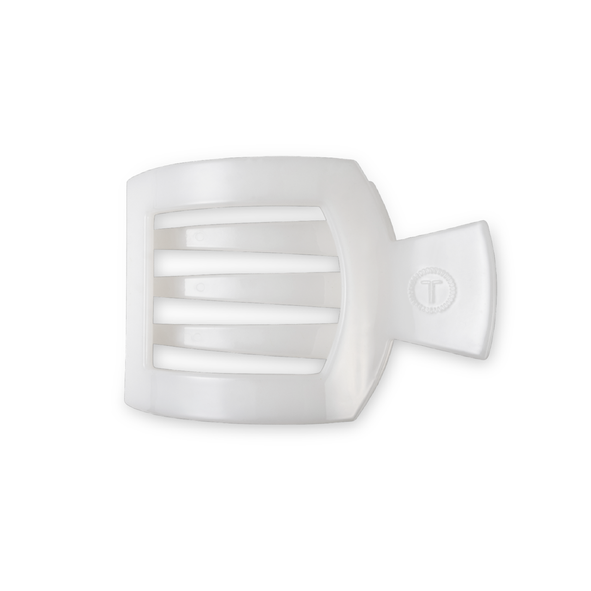 TELETIES Coconut White Medium Flat Square Hair Clip