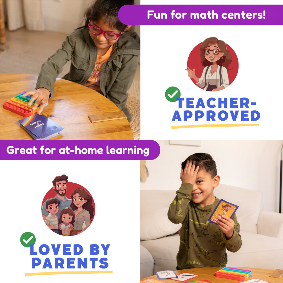 The Fidget Games 2D & 3D Shapes & Colors Card Pack SpadezStore