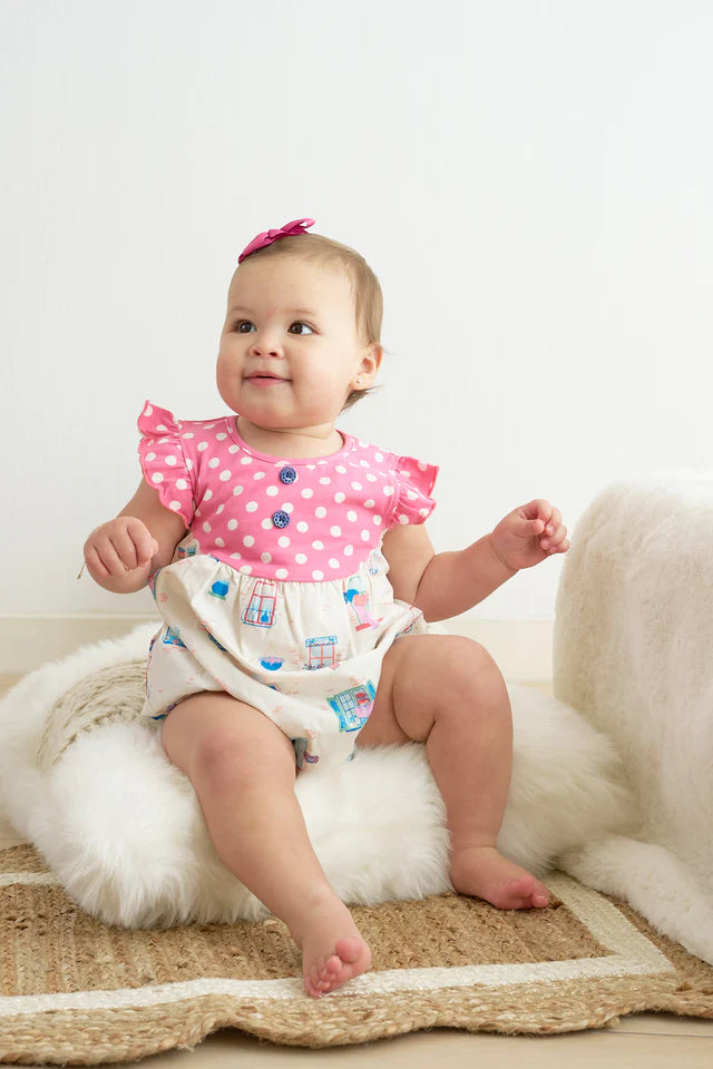 Cotton Castle Platinum Balcony Print Dot Baby Bubble S24A035 SpadezStore