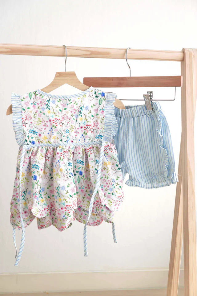 Floral Easter Bunny Hand-Smocked Girl Set HS240947 SpadezStore