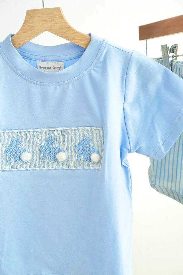Blue Easter Bunny Hand-Smocked Boy Set HS240948 SpadezStore