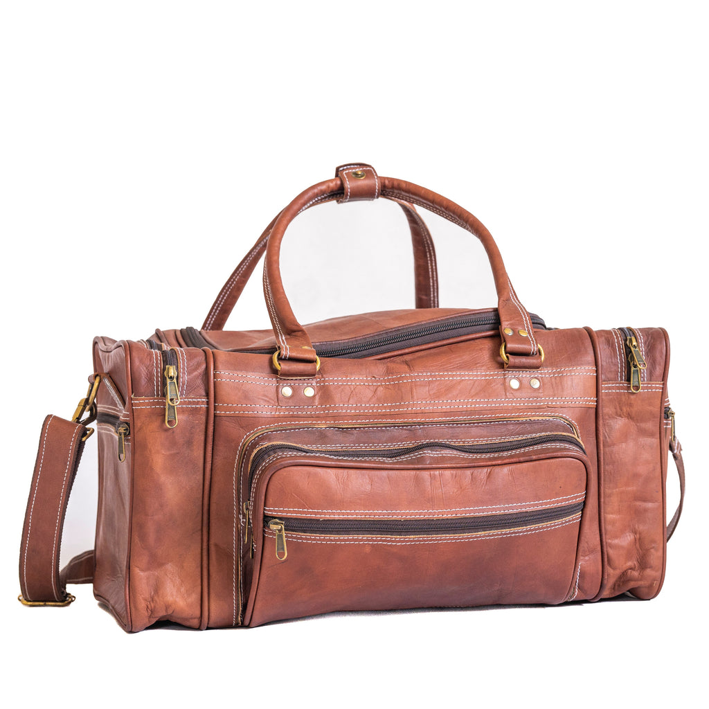 Classy Leather Bags Vintage Leather Travel Duffle Bag SpadezStore