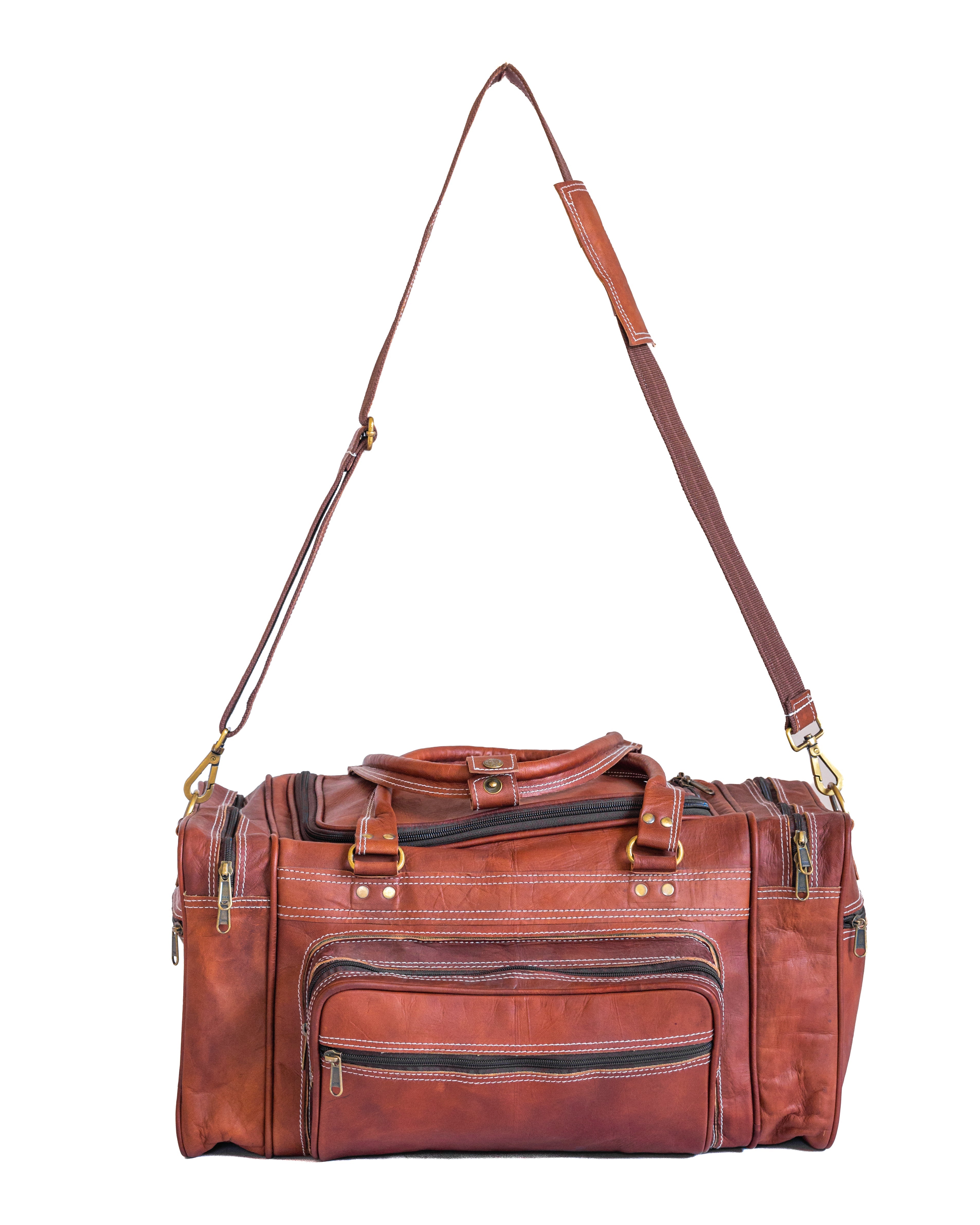 Classy Leather Bags Vintage Leather Travel Duffle Bag SpadezStore