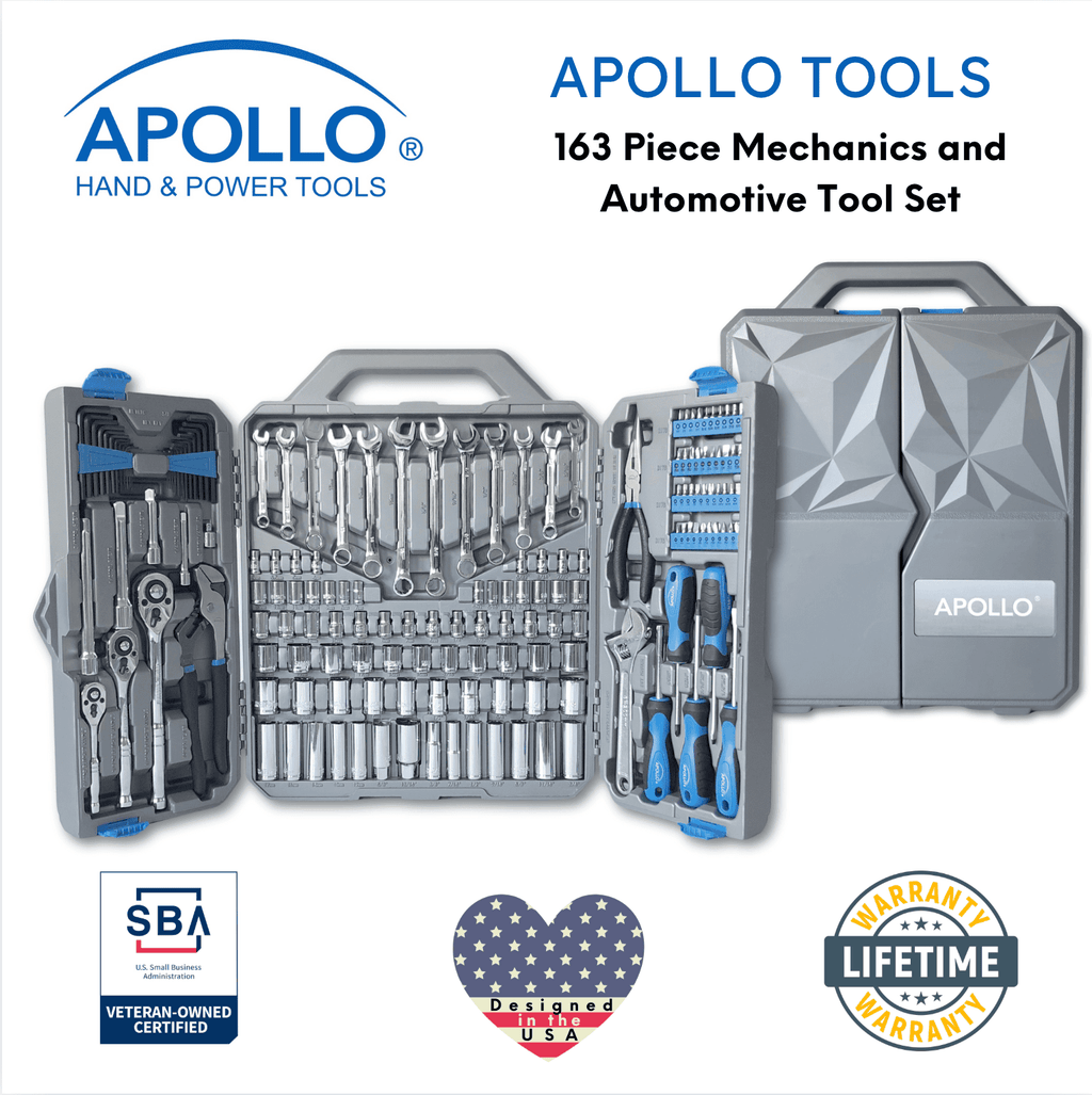 Apollo Tools 163 Piece Mechanics Tool Kit - DT0002 SpadezStore