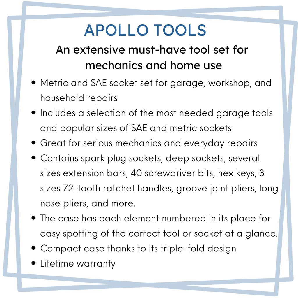 Apollo Tools 163 Piece Mechanics Tool Kit - DT0002 SpadezStore