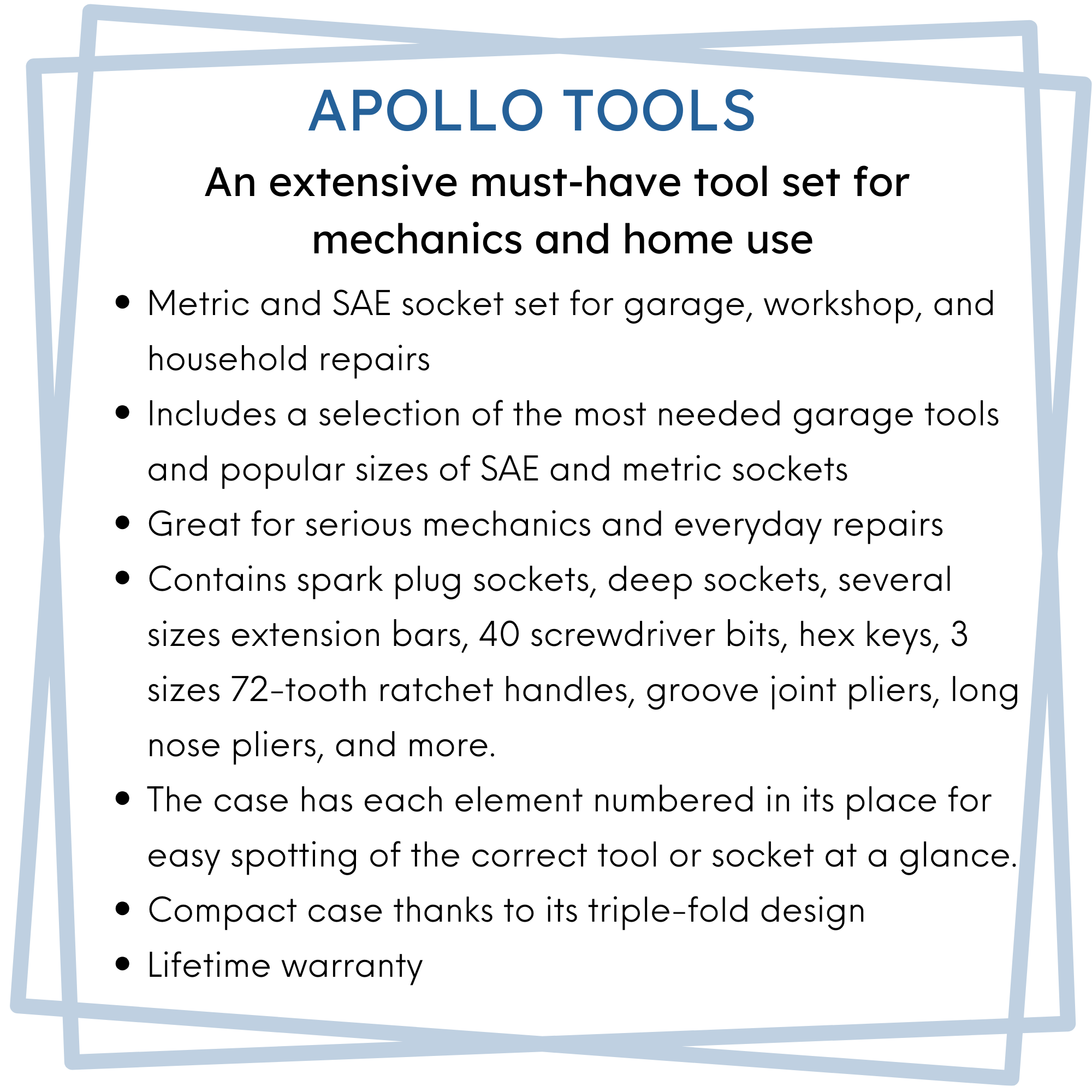 Apollo Tools 163 Piece Mechanics Tool Kit - DT0002 SpadezStore