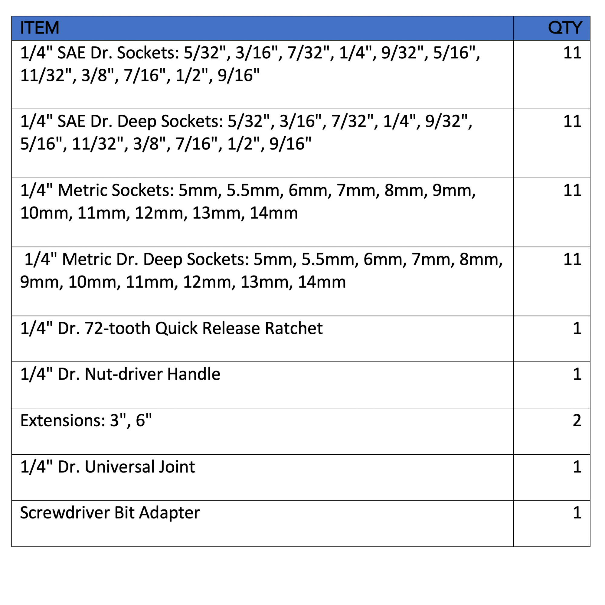 Apollo Tools - DT0004-50 Piece ¼” Drive Socket Set SpadezStore
