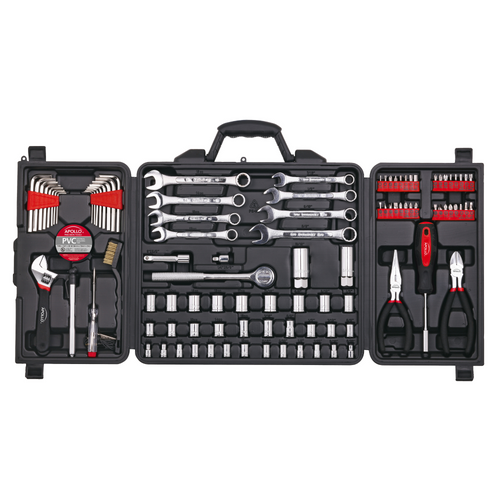 Apollo Tools 101 Piece Mechanic Tool Set for Vehicle and Home Maintenance, Roadside Emergencies. SAE and Metric Tool Set for Car, Boat, RV, Bikes - DT0006 SpadezStore