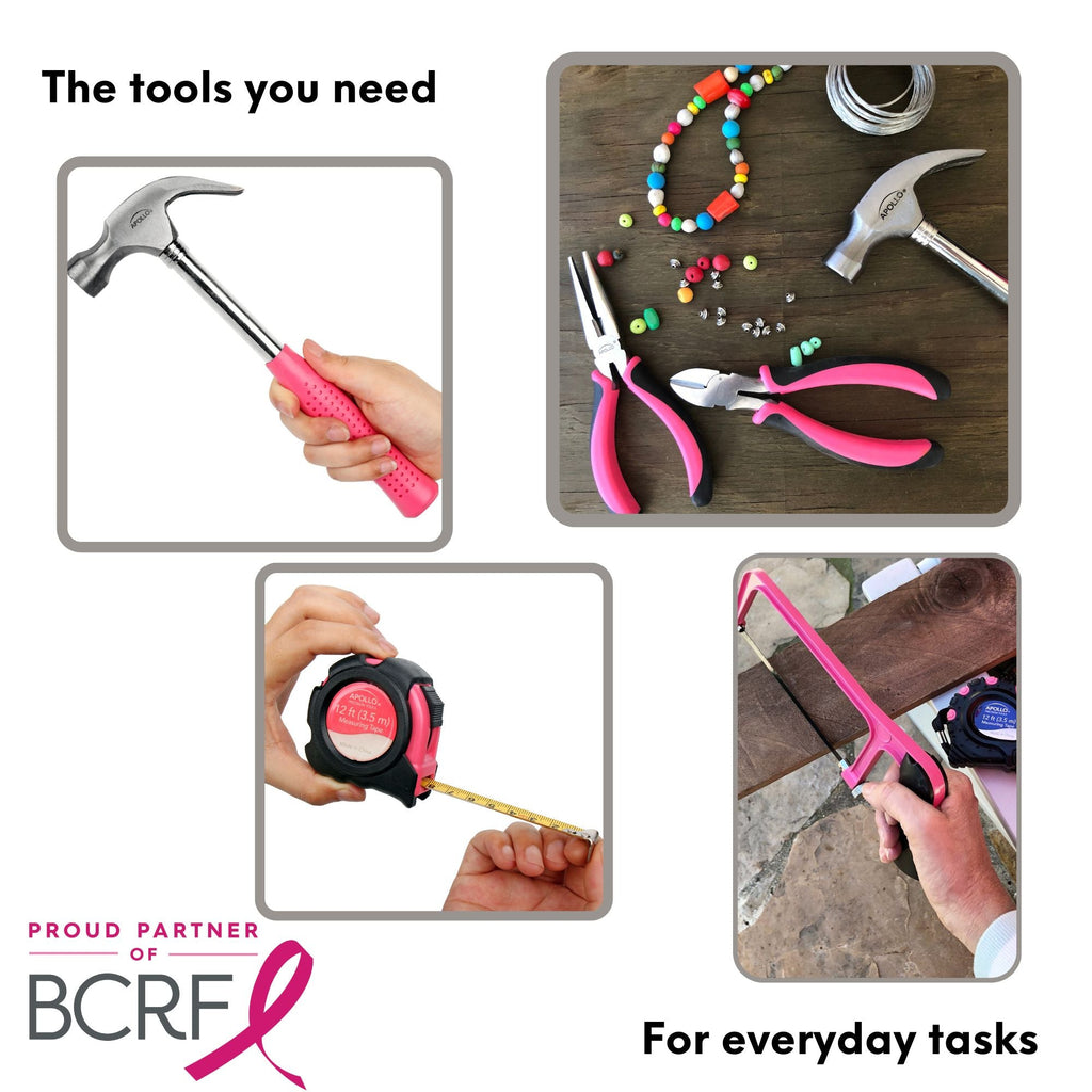 Apollo Tools 71 Piece Household Tool Kit Pink - DT0204P SpadezStore