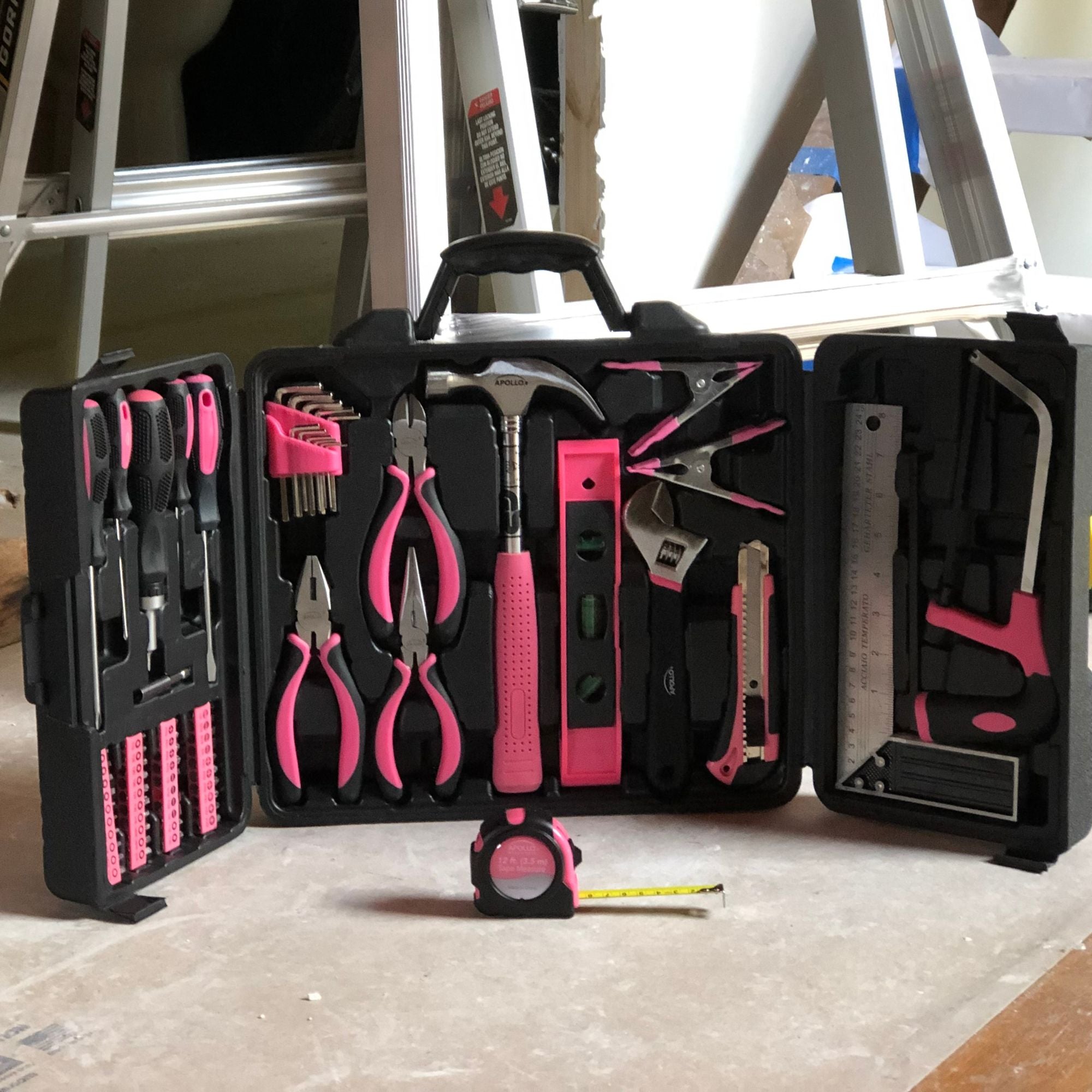 Apollo Tools 71 Piece Household Tool Kit Pink - DT0204P SpadezStore