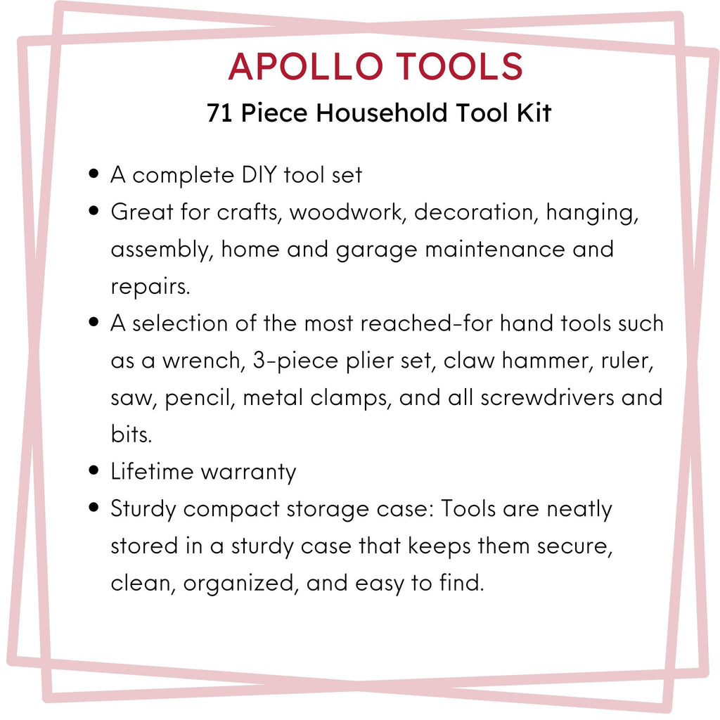 Apollo Tools 71 Piece Household Tool Kit - DT0204 SpadezStore