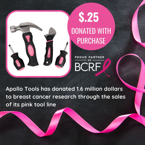 Apollo Tools Four Piece Stubby Tool Set - Pink- DT0240P SpadezStore
