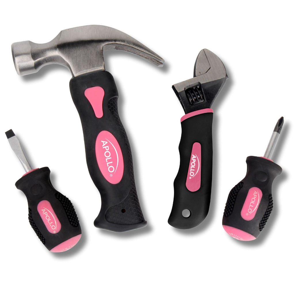Apollo Tools Four Piece Stubby Tool Set - Pink- DT0240P SpadezStore