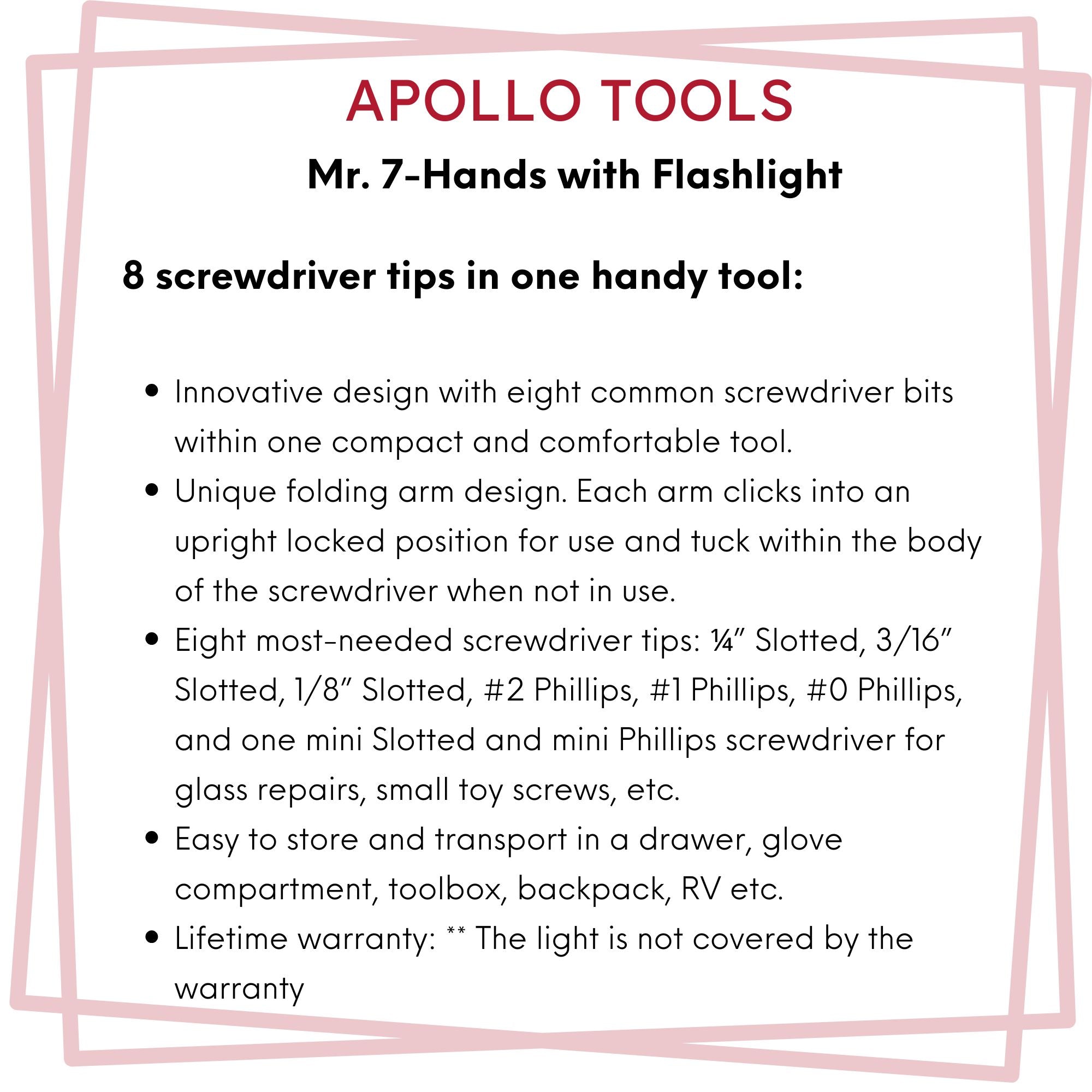 Apollo Tools Flashlight Mr. 7-Hands - DT1719 SpadezStore
