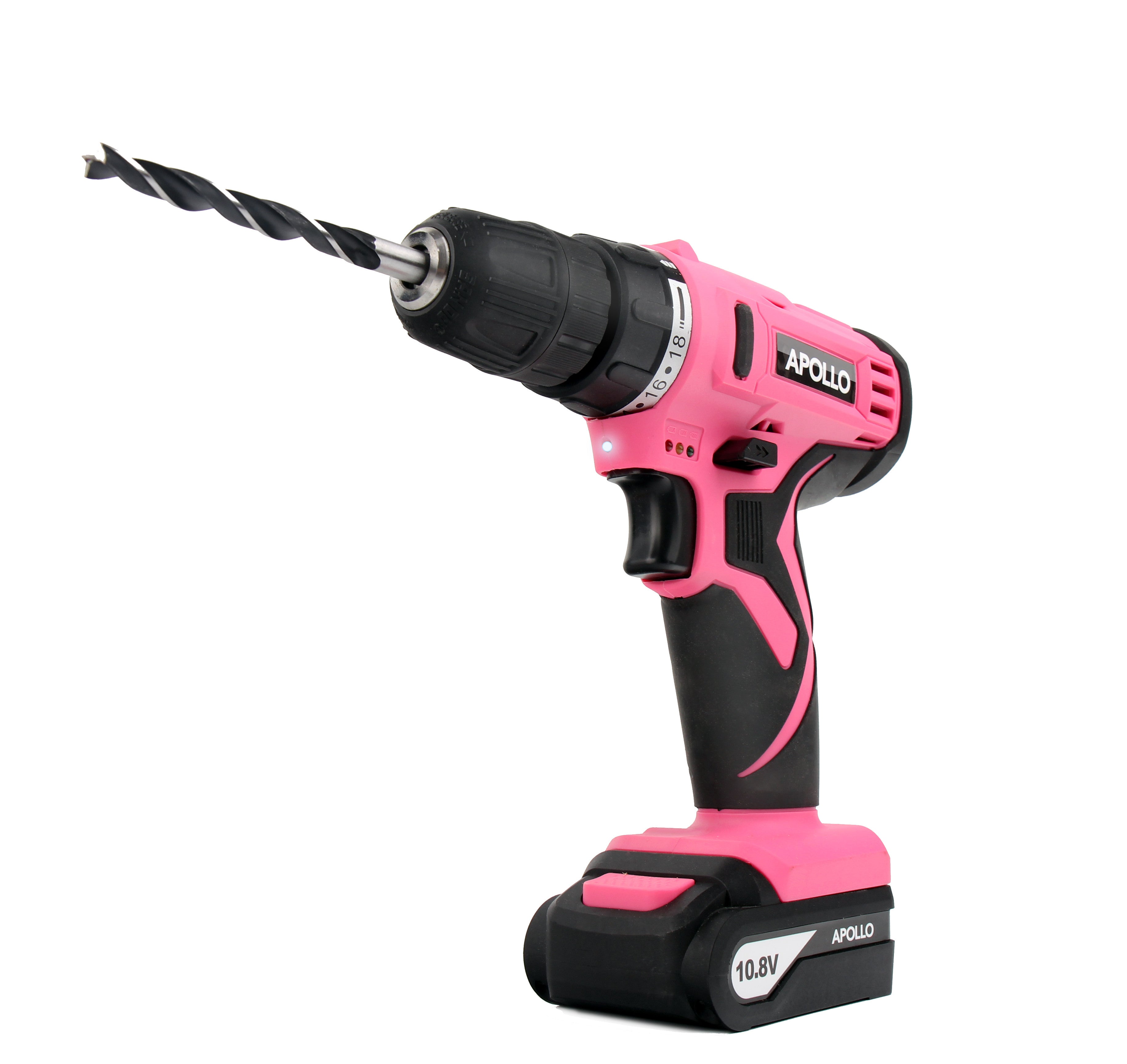 Apollo Tools 10.8 Volt Lithium-Ion Cordless Drill with 30 Piece Accessory Set PINK - DT4937P SpadezStore