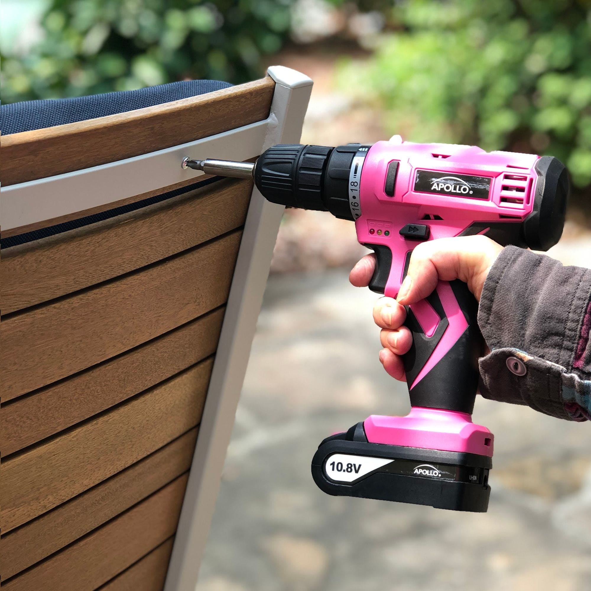 Apollo Tools 10.8 Volt Lithium-Ion Cordless Drill with 30 Piece Accessory Set PINK - DT4937P SpadezStore