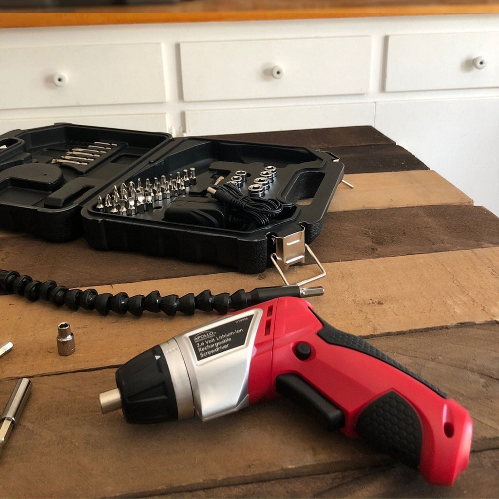 Apollo Tools 3.6 Volt Lithium-Ion Rechargeable Screwdriver with 45 Pieces Accessory Set - DT4944 SpadezStore