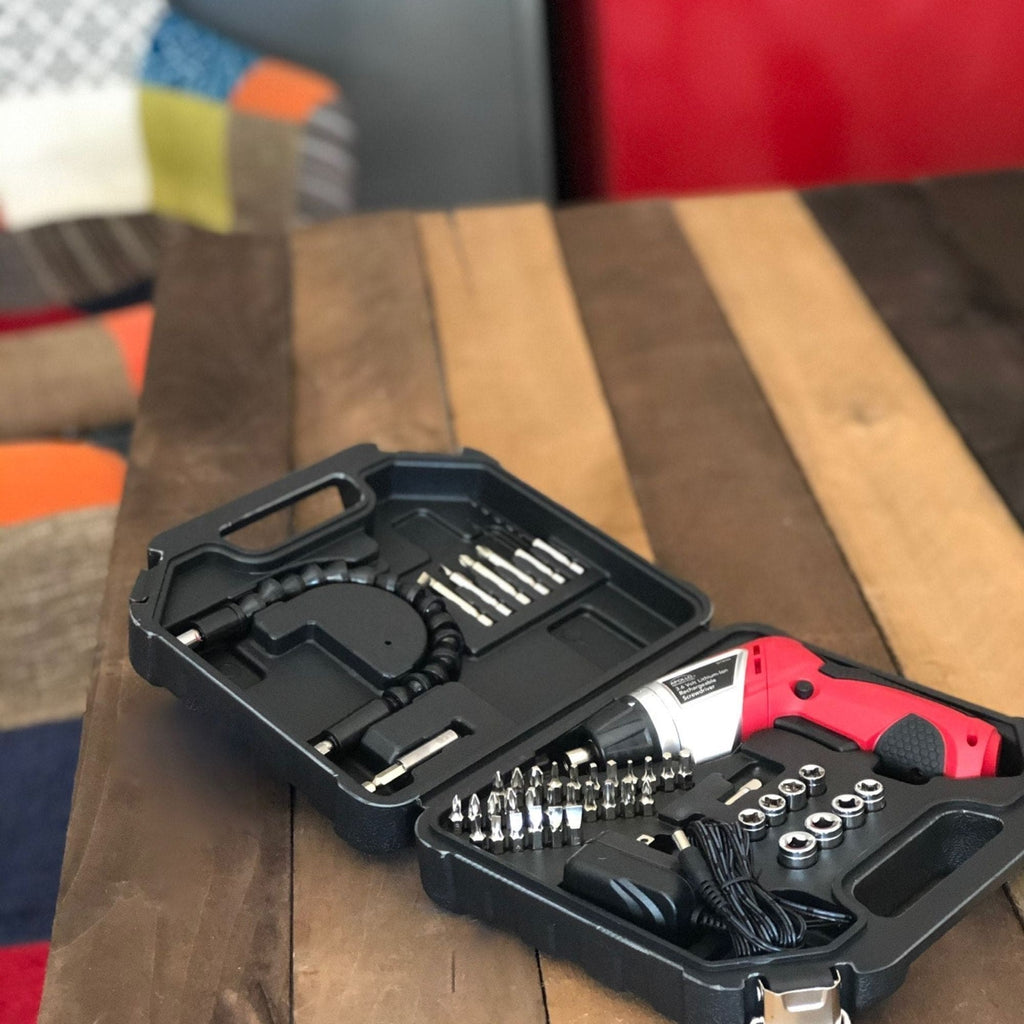 Apollo Tools 3.6 Volt Lithium-Ion Rechargeable Screwdriver with 45 Pieces Accessory Set - DT4944 SpadezStore