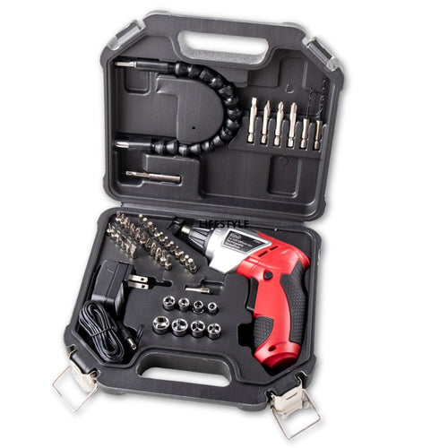 Apollo Tools 3.6 Volt Lithium-Ion Rechargeable Screwdriver with 45 Pieces Accessory Set - DT4944 SpadezStore