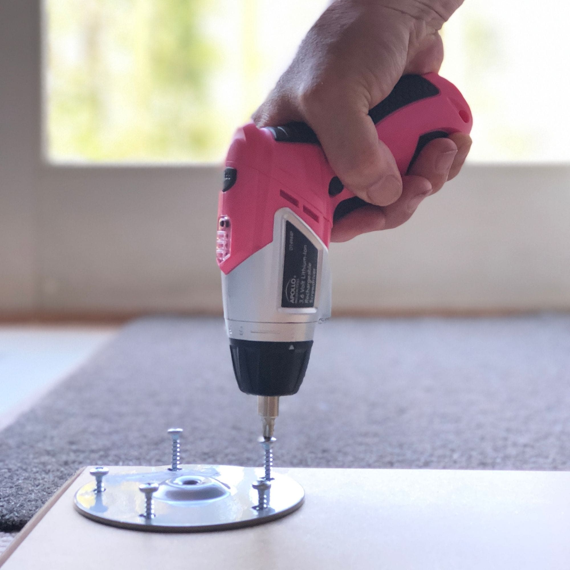 Apollo Tools 3.6 Volt Lithium-Ion Rechargeable Screwdriver with 45 Piece Accessory Set - Pink DT4944P SpadezStore