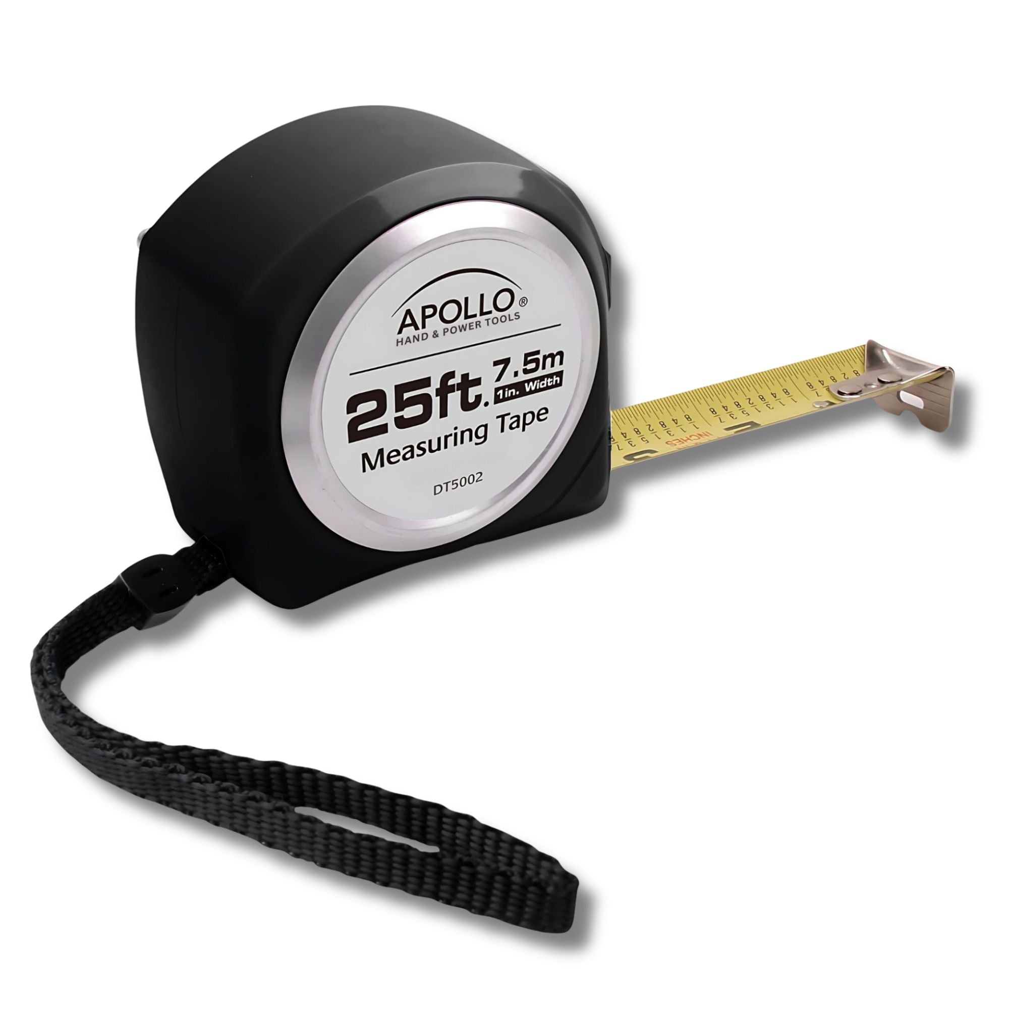 Apollo Tools 25ft. Tape Measure - Black - DT5002 SpadezStore