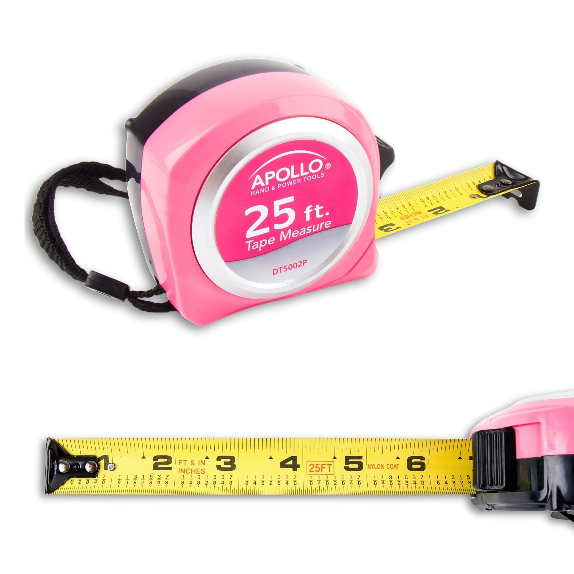 Apollo Tools 25ft. Tape Measure - Pink - DT5002P SpadezStore