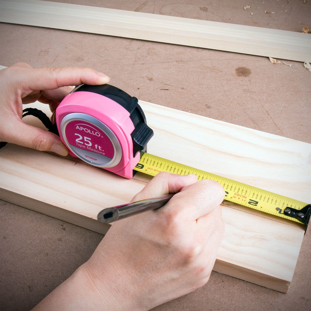 Apollo Tools 25ft. Tape Measure - Pink - DT5002P SpadezStore