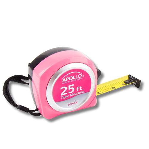 Apollo Tools 25ft. Tape Measure - Pink - DT5002P SpadezStore