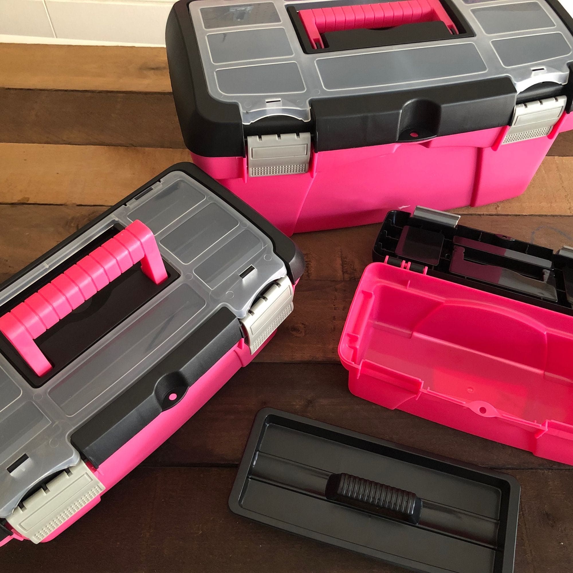 Apollo Tools 3 Piece Tool Box - Pink - DT5005P SpadezStore