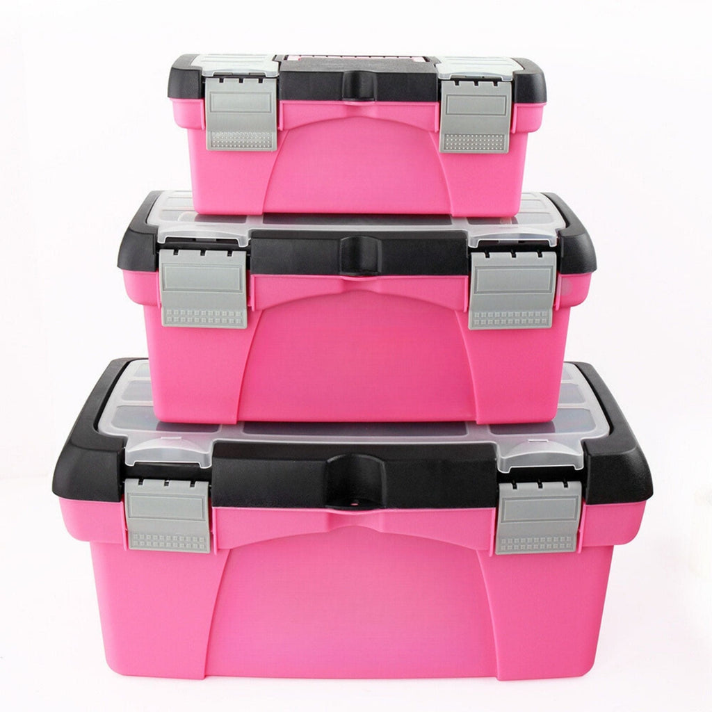 Apollo Tools 3 Piece Tool Box - Pink - DT5005P SpadezStore