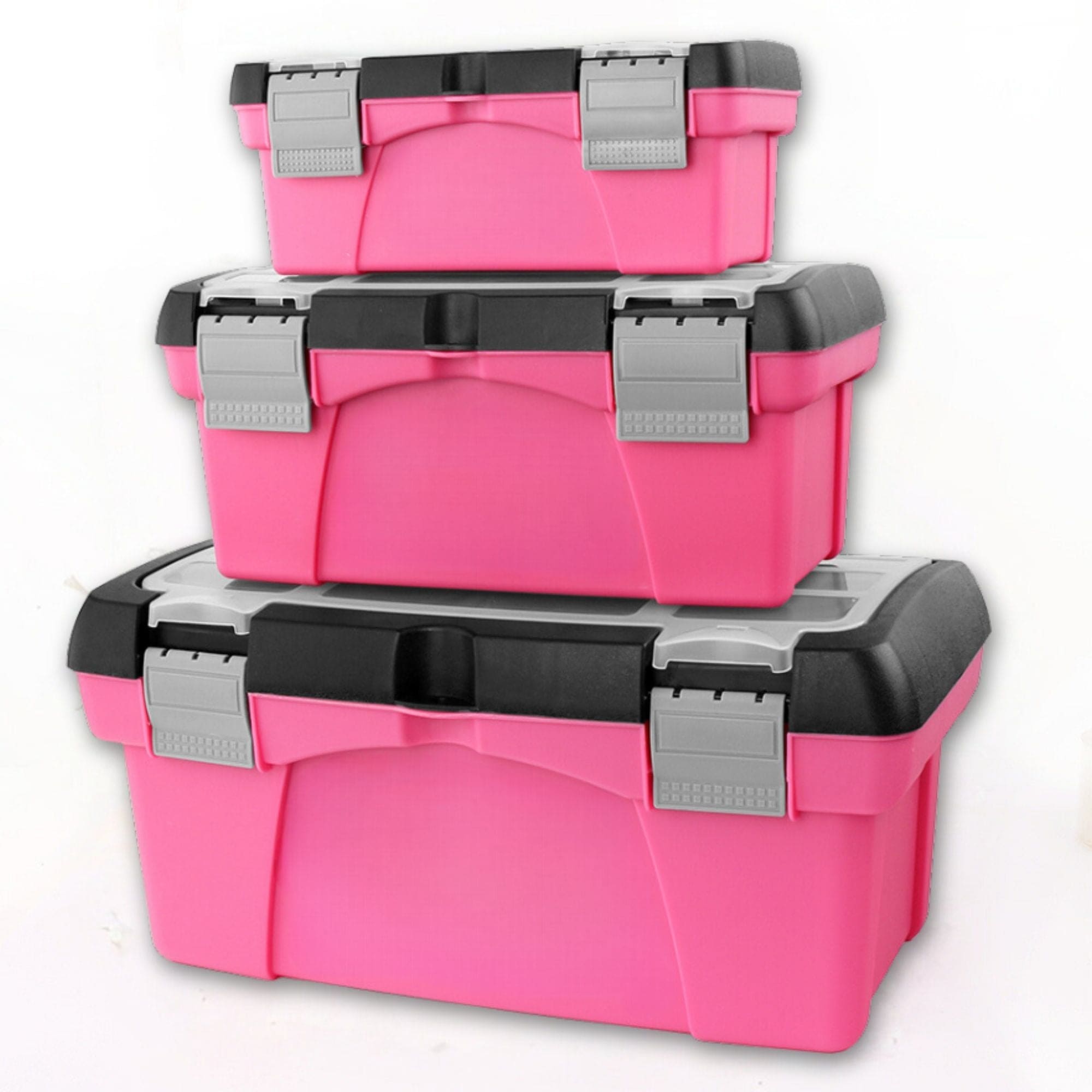 Apollo Tools 3 Piece Tool Box - Pink - DT5005P SpadezStore