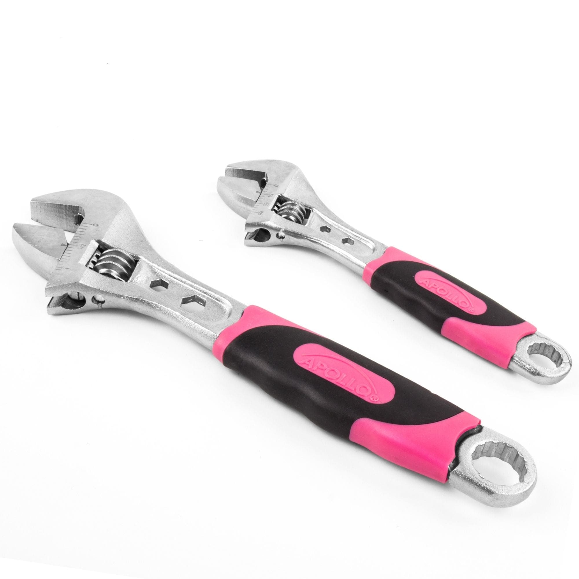 Apollo Tools 2 Adjustable Wrenches - Pink - DT5007P SpadezStore