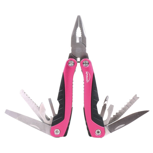Apollo Tools 14-in-1 Pink High-Quality Pocket Multitool Pliers. Great for Outdoors, Camping, Fishing -DT5015P SpadezStore