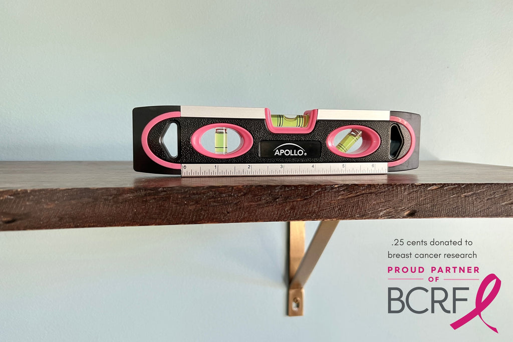 Apollo Tools PINK 9-inch torpedo-shaped spirit level for 180/90/45 degrees leveling- DT5019P SpadezStore