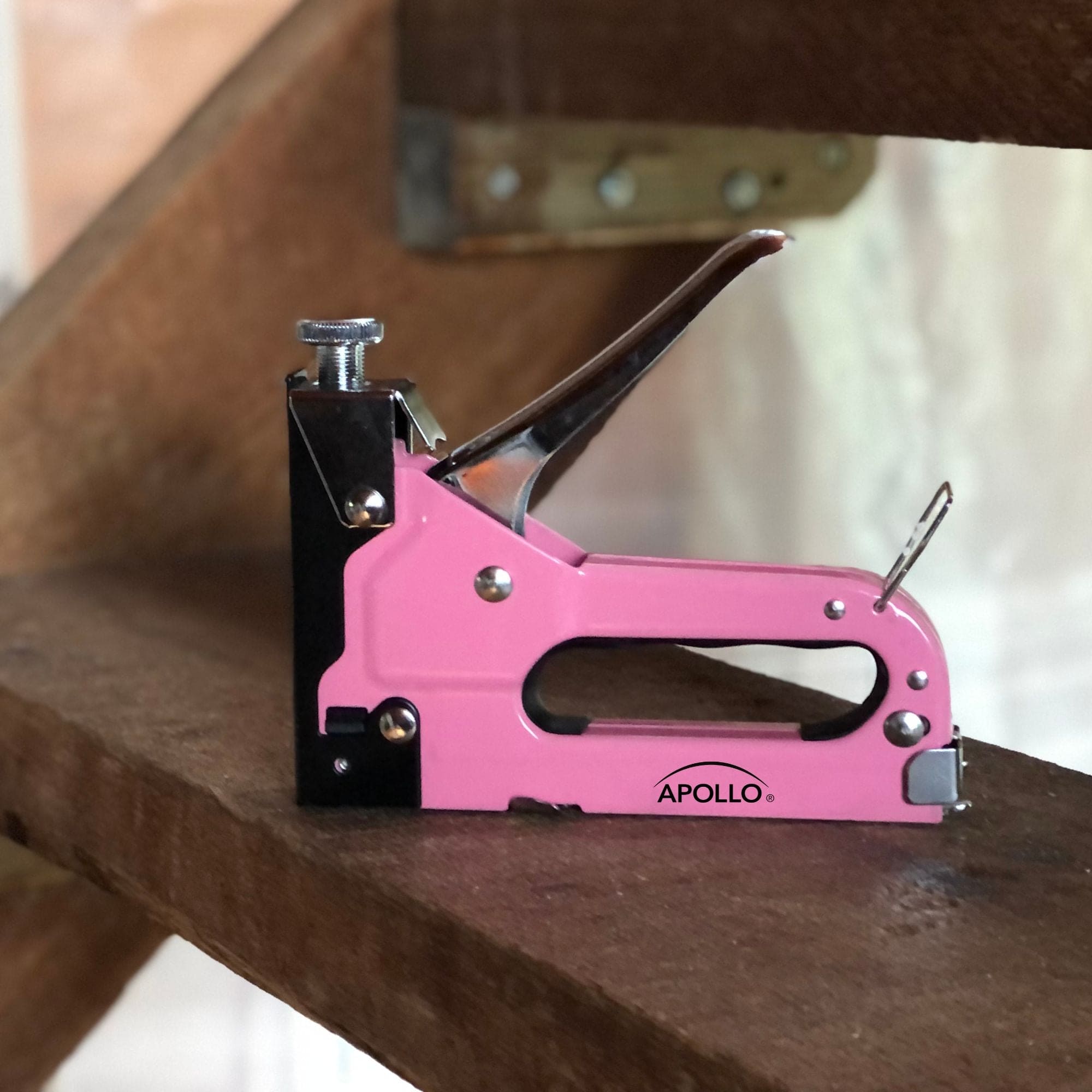 Apollo Tools Pink Stapler with Power Adjustment Knob and 3000 Staples assortment- DT5020P SpadezStore