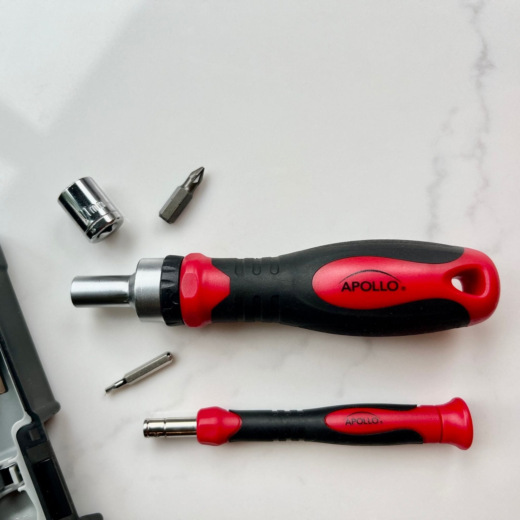 Apollo Tools 55 Piece Metric Tool Set with Ratcheting Bit Driver, Precision Bit Driver and Bit Assortment - DT5024 SpadezStore