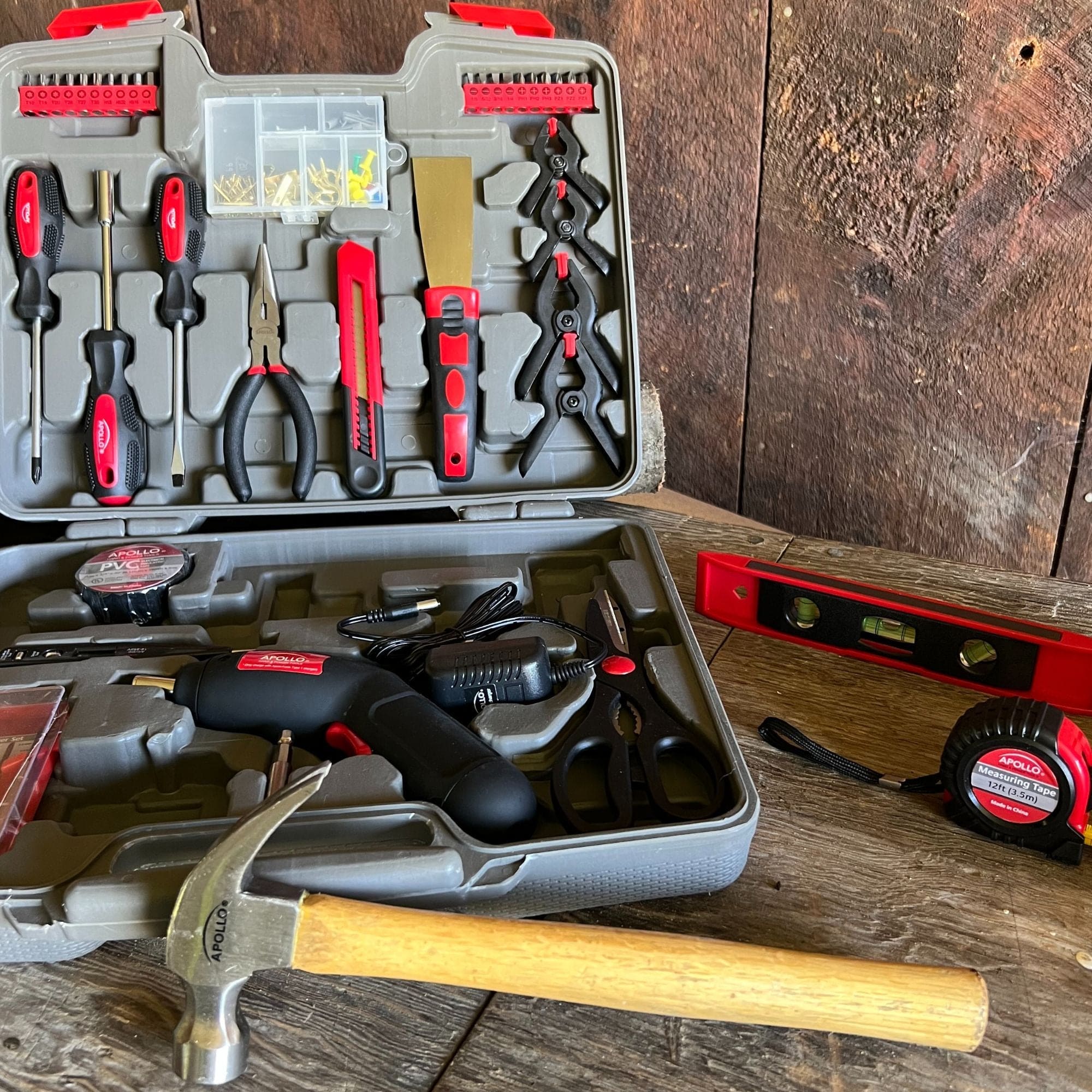 Apollo Tools 144 Piece Household Tool Kit with 4.8V Cordless Screwdriver - DT8422 SpadezStore