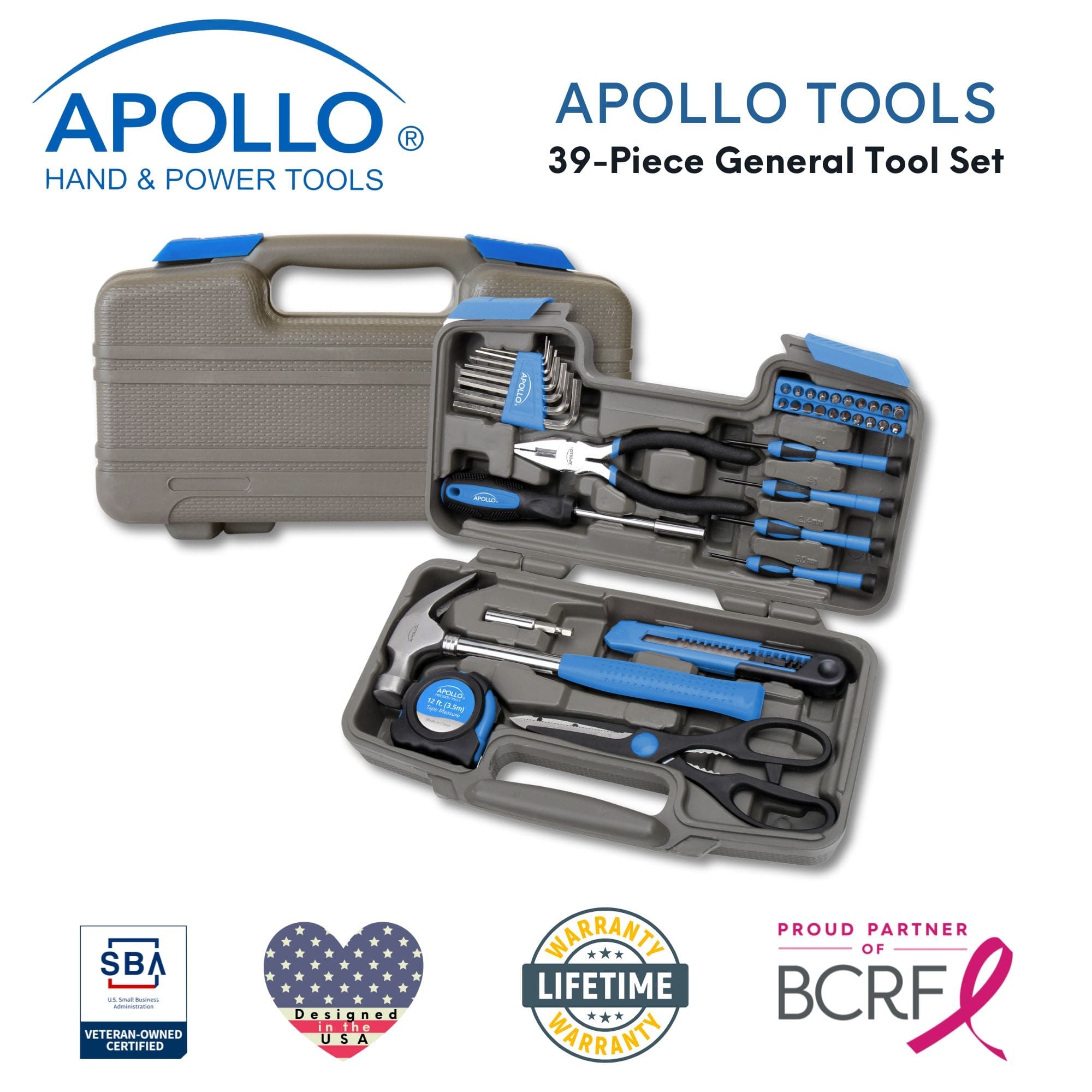 Apollo Tools 39 Piece General Tool Kit - DT9706BL SpadezStore