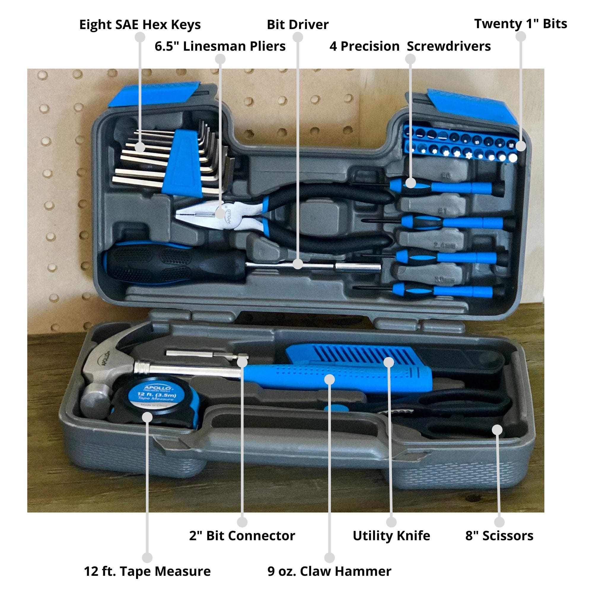 Apollo Tools 39 Piece General Tool Kit - DT9706BL SpadezStore