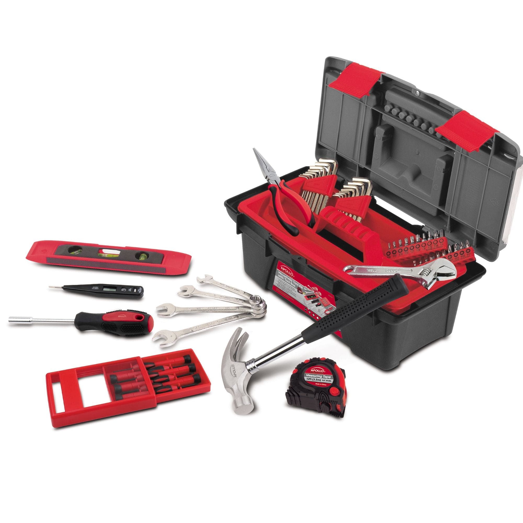 Apollo Tools 53 Piece Household Tool Kit with Tool Box - DT9773 SpadezStore