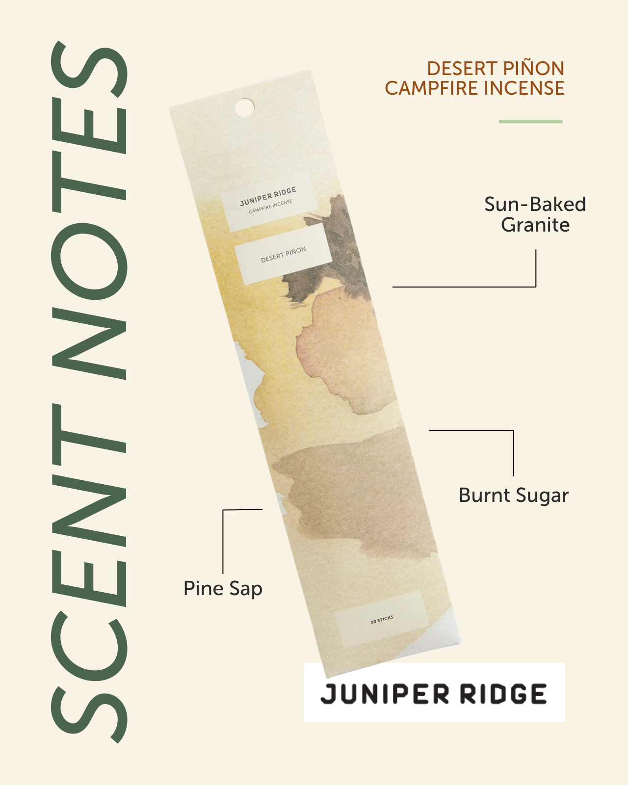 Juniper Ridge Desert Piñon Campfire Incense 20 Sticks 3-Pack SpadezStore