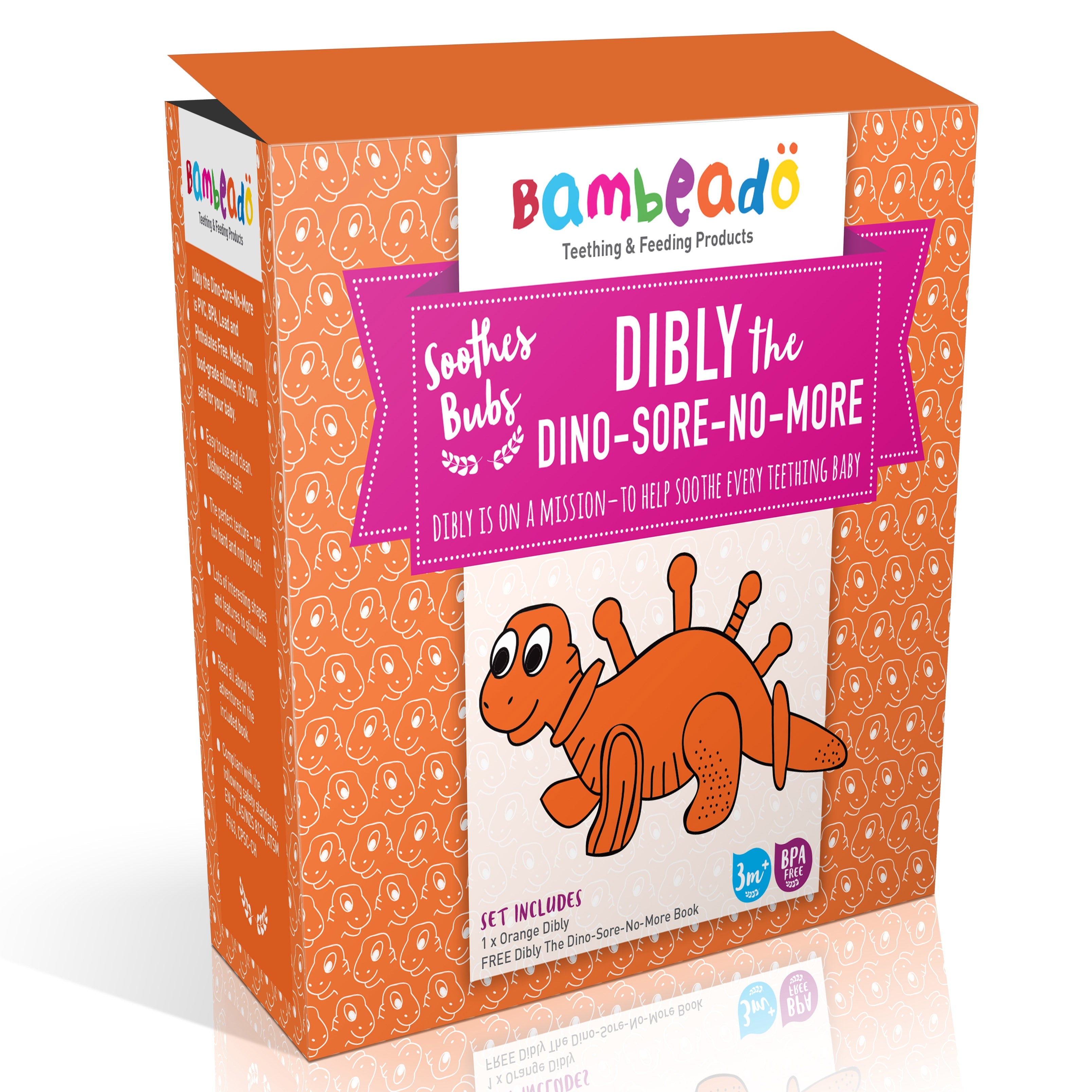 Bambeado Dibly the Dino-Sore-No-More - Orange