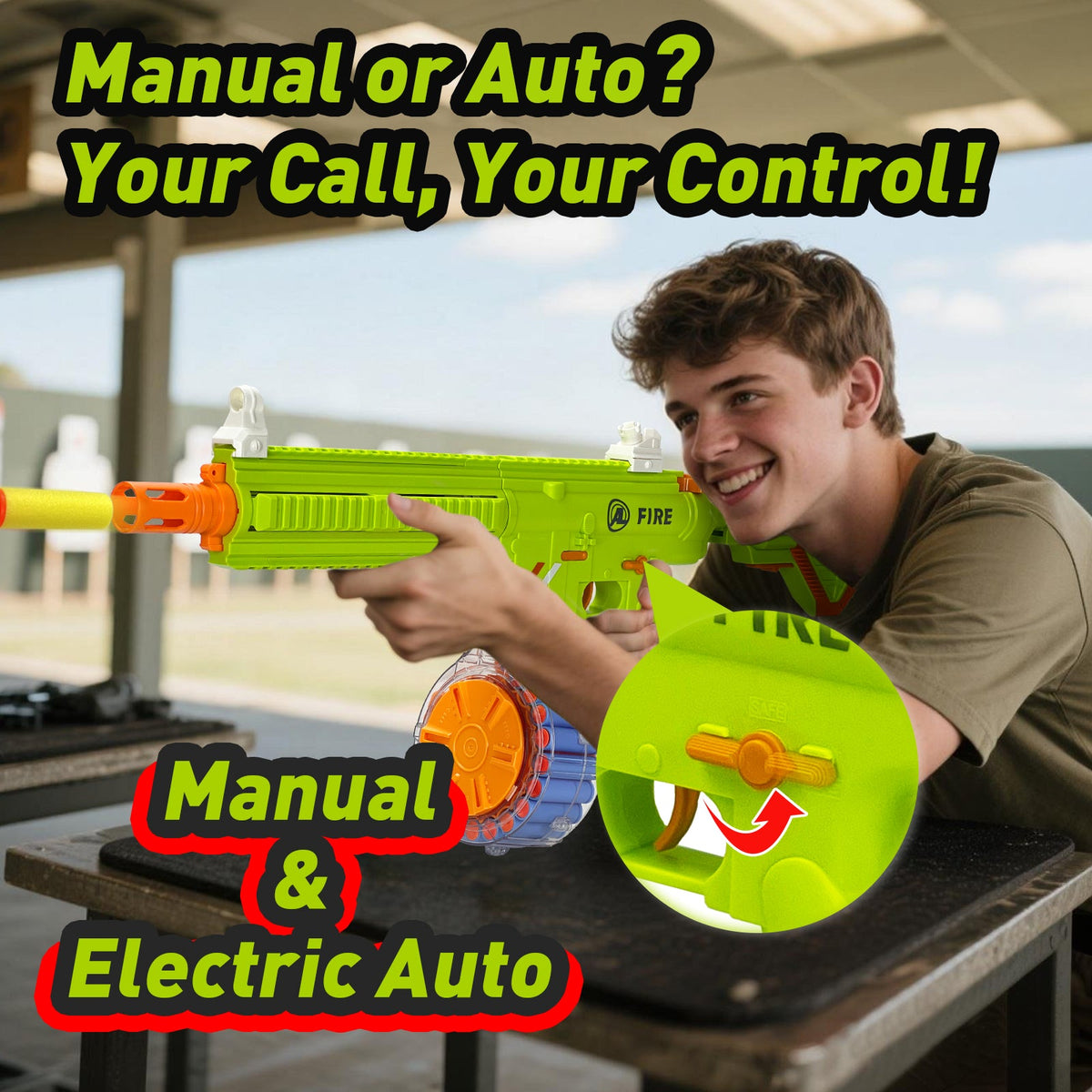 AGM MASTECH H416 Semi-Automatic Foam Dart Blaster – Shell Ejection, Rechargeable Battery & 22-Round Magazine