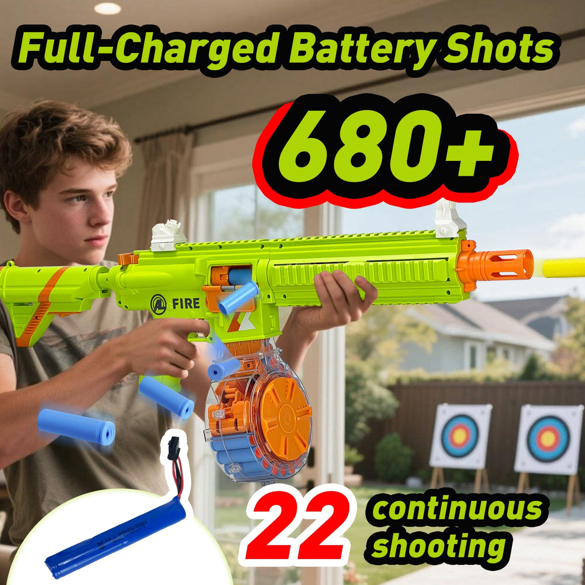 AGM MASTECH H416 Semi-Automatic Foam Dart Blaster – Shell Ejection, Rechargeable Battery & 22-Round Magazine